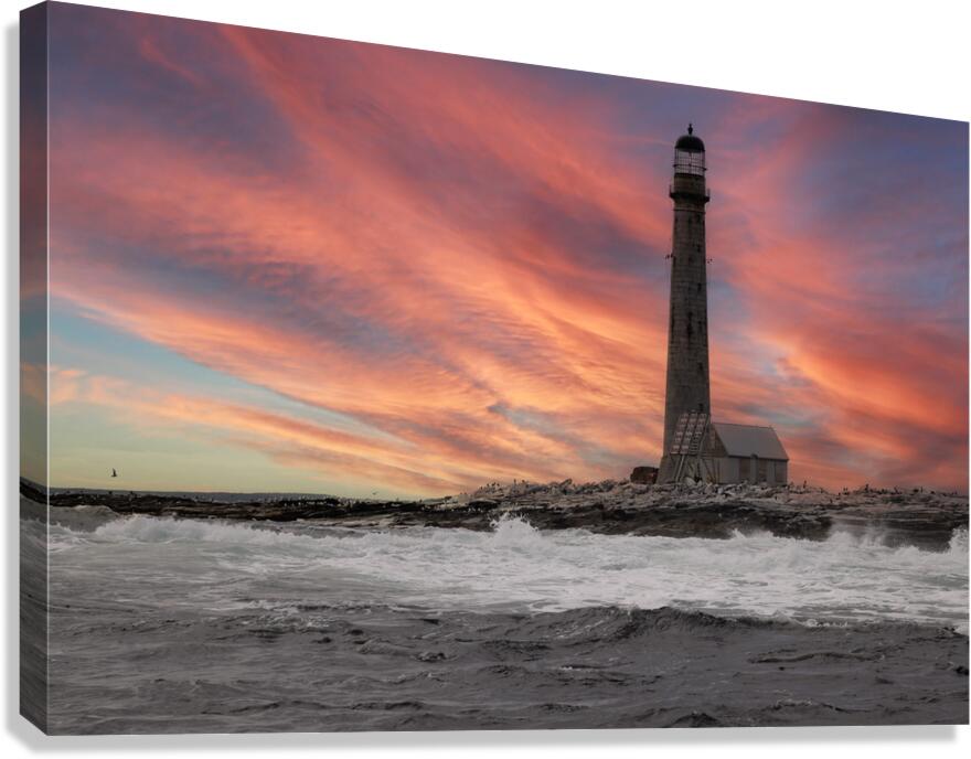 Sunrise Light House Boon island Maine  Canvas Print