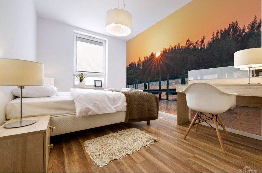 Sunset Dock Mural print