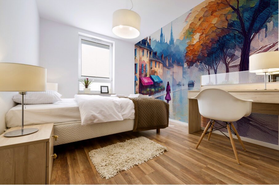 Walking Alone  Mural print