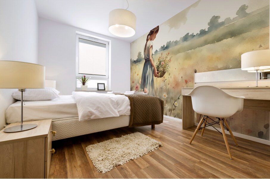 Flower Basket Mural print