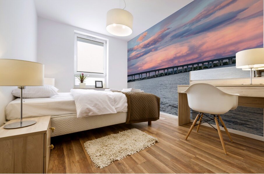 Sunset Bridge  Mural print