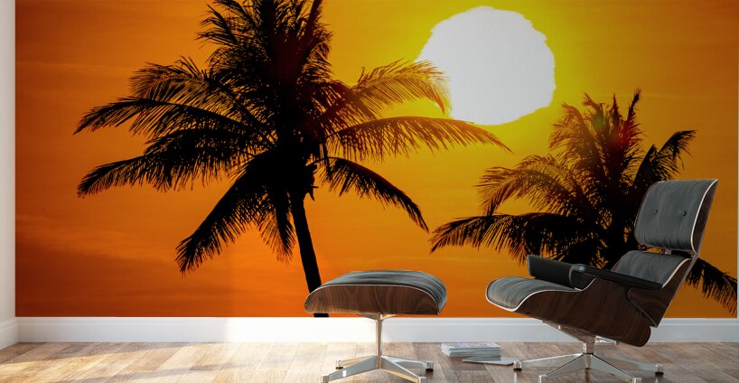 Red Palms Wall Murals