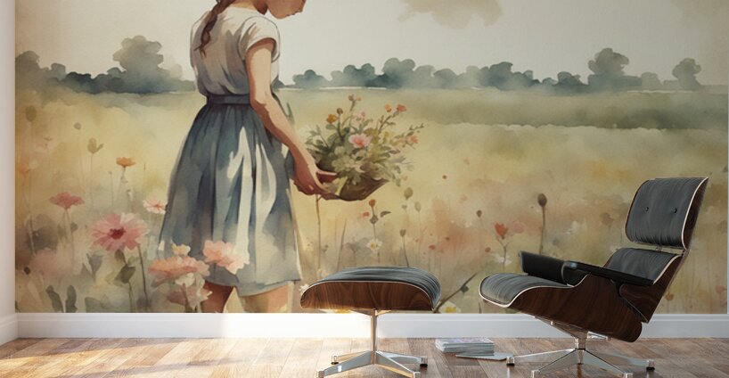 Flower Basket Wall Murals