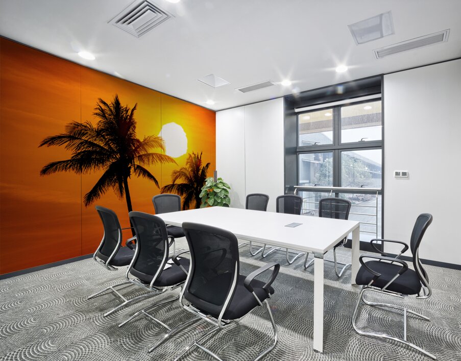 Red Palms Wall Printing