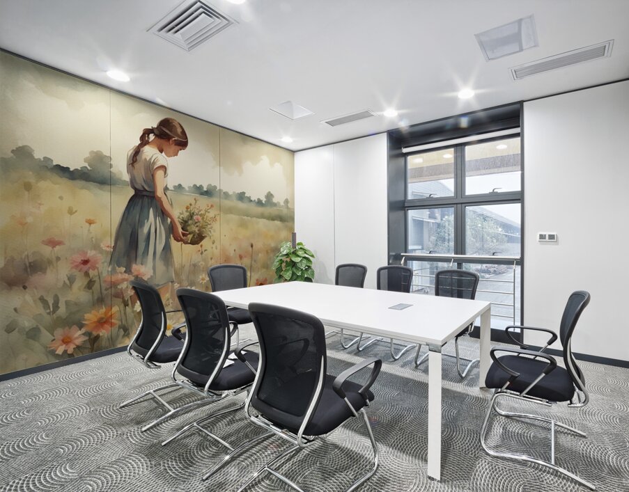 Flower Basket Wall Printing