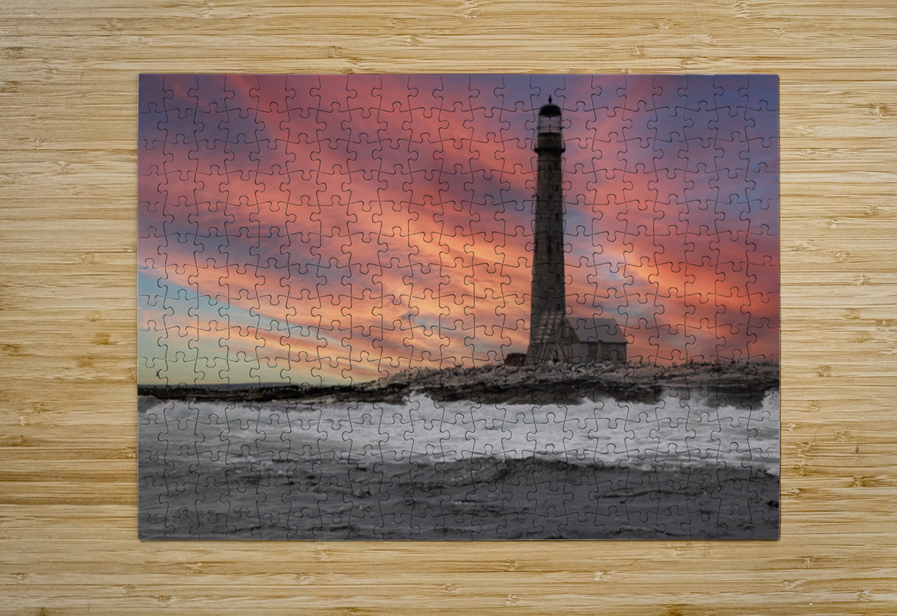 Sunrise Light House Boon island Maine  Ron Taibbi fine art Photography  Puzzle printing